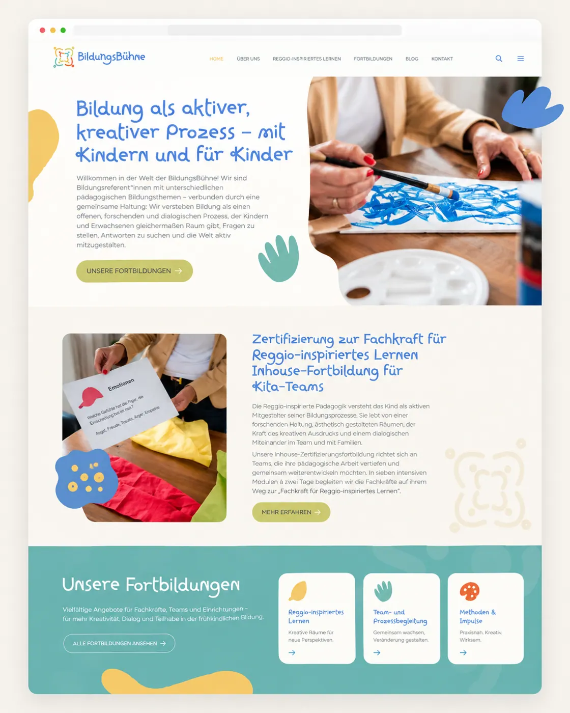 Startseite der BildungsBühne Website