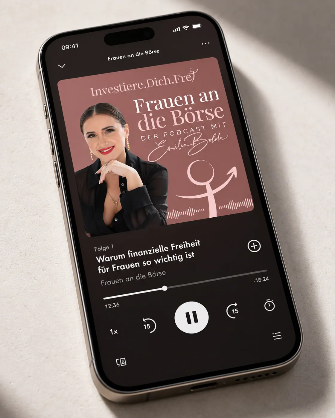 Podcast Frauen an die Börse von Emilia Bolda in einer Podcast-App