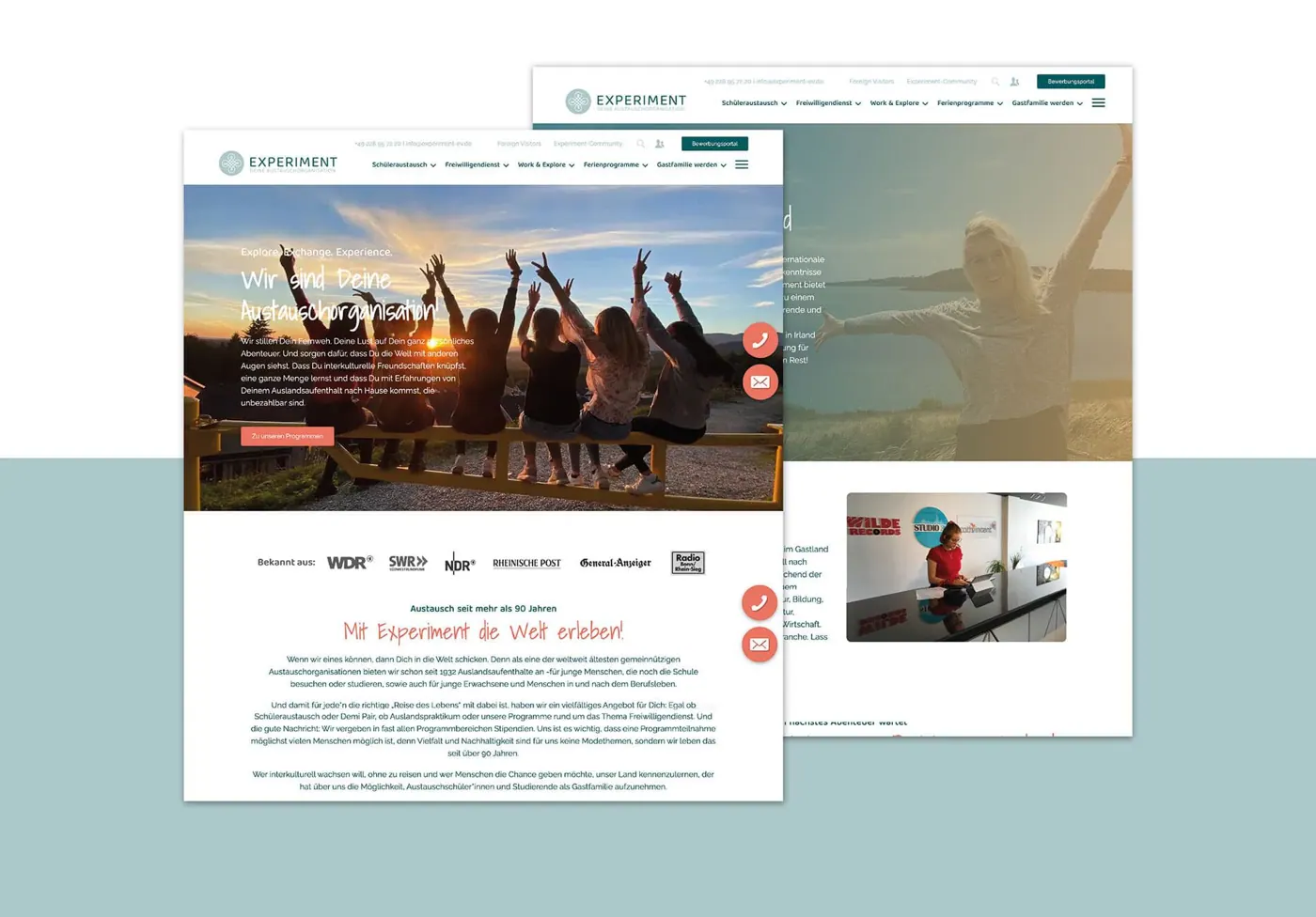 Website von Experiment e.V.