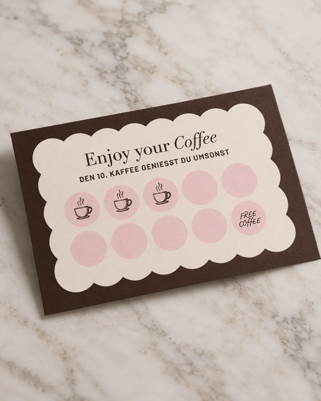 Kaffee-Stempelkarte des Museumscafés: der zehnte Kaffee ist gratis