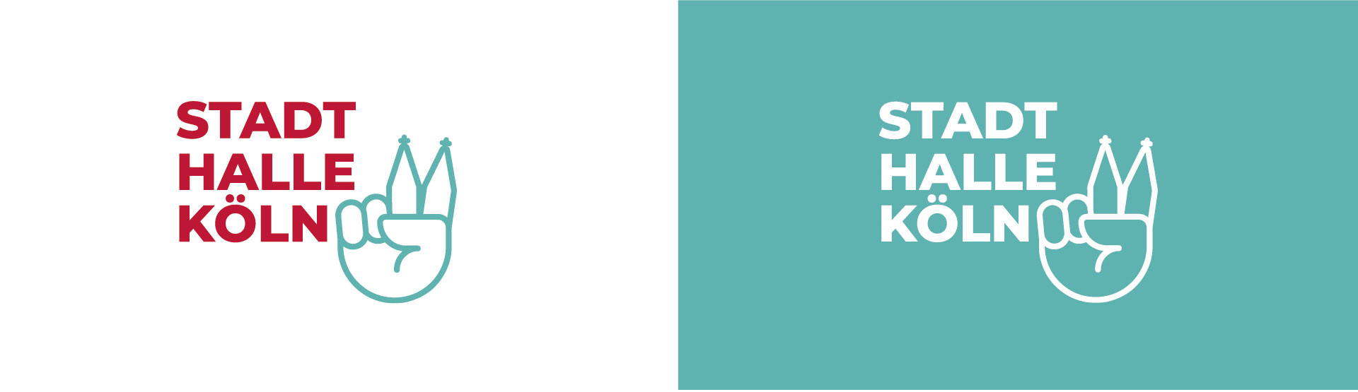 Stadthalle Köln Logo in verschiedenen Farben