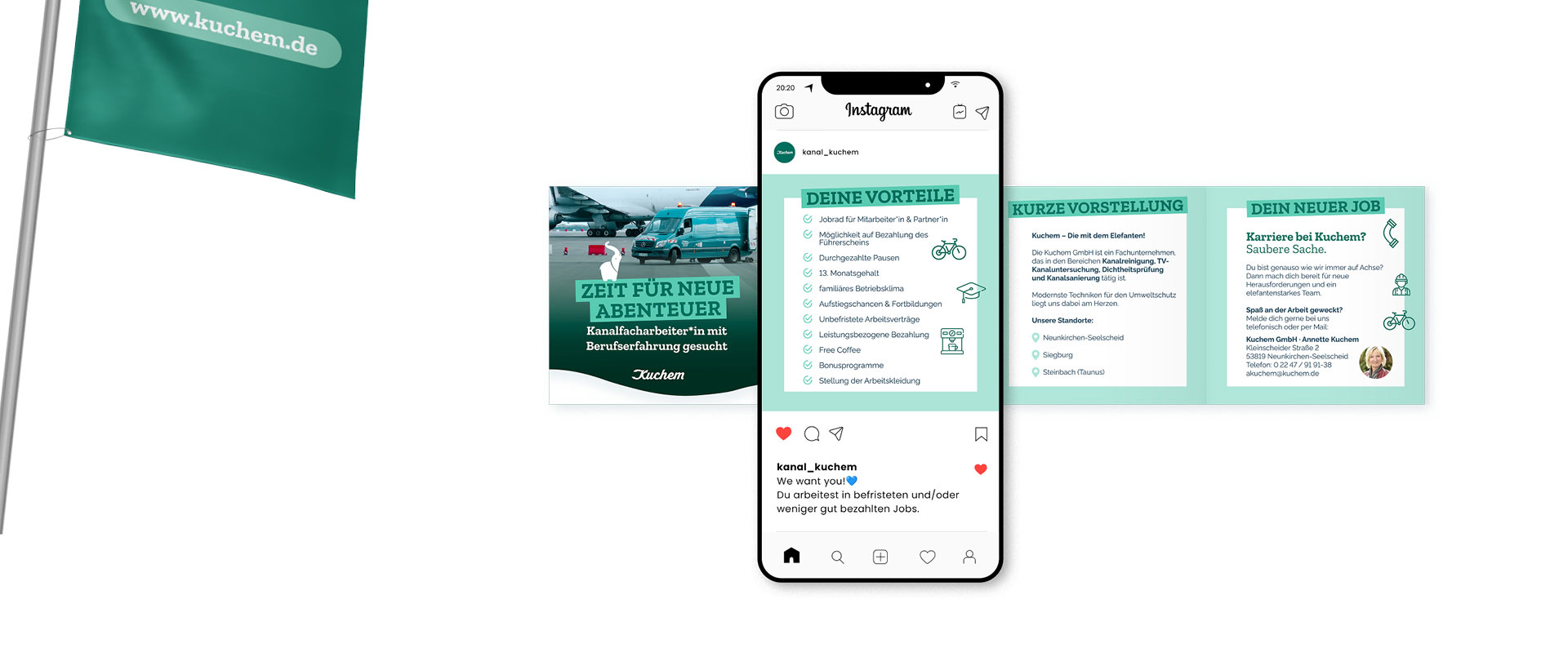 Kuchem Social Media Beiträge zum Thema Recruiting
