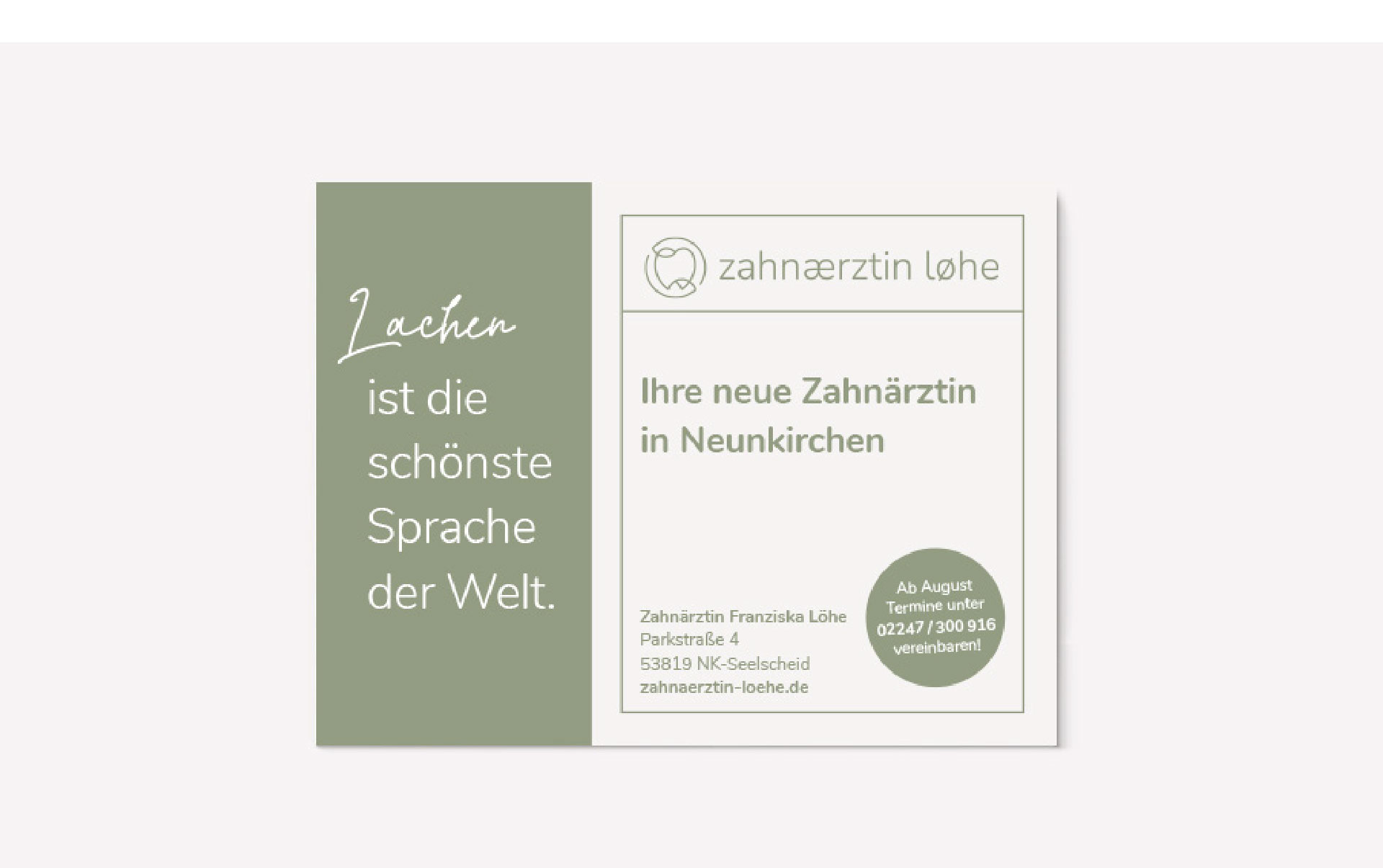 Zahnärztin Löhe Außenwerbung