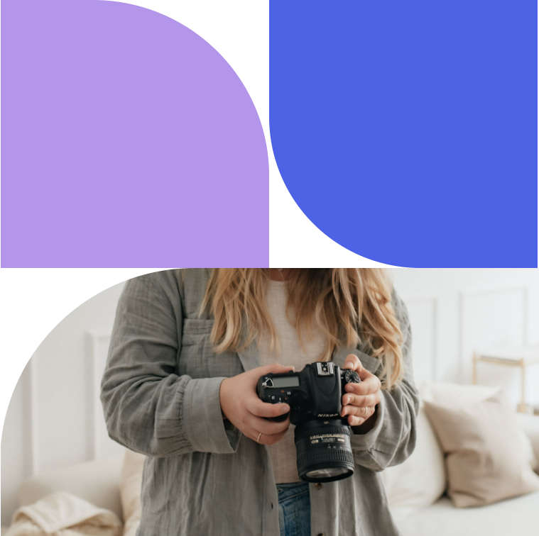 Grafisches Bild von einer Person mit einer Kamera.