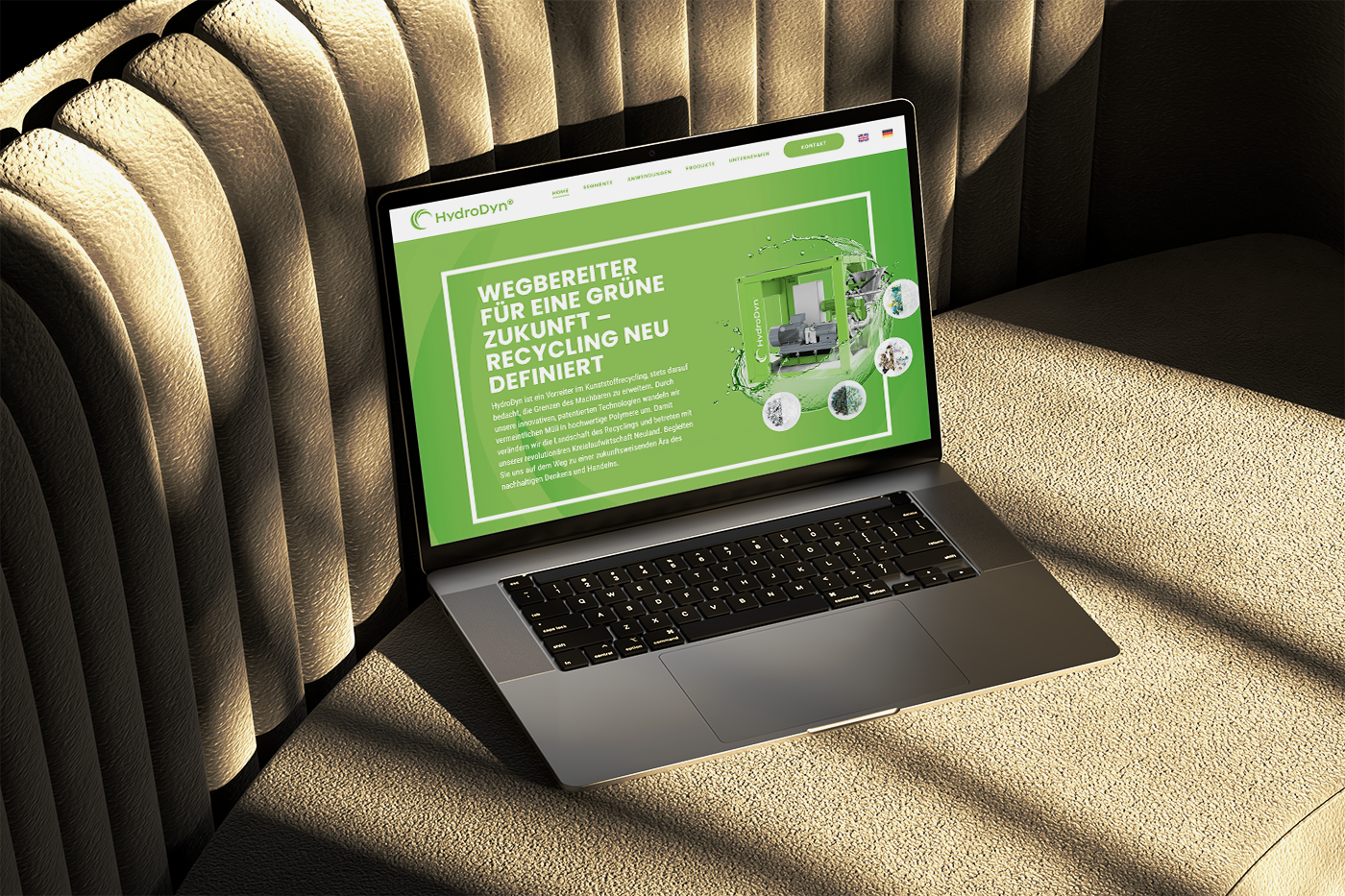 Ein Mockup der Website von Hydrodyn aus Hamburg